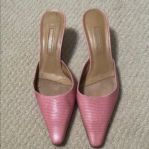 Ann Taylor Pink Mules Classic Pointed Toe